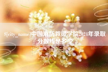湘西中国消防救援学院2024年录取分数线是多少