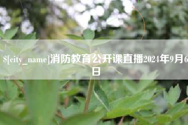 湘西消防教育公开课直播2024年9月6日