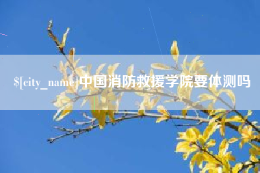 湘西中国消防救援学院要体测吗