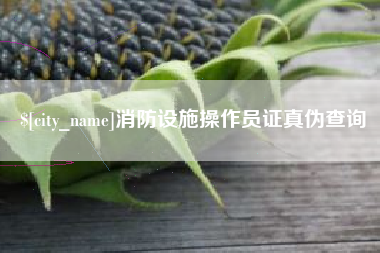 湘西消防设施操作员证真伪查询