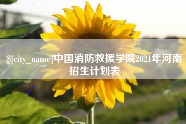 湘西中国消防救援学院2021年河南招生计划表