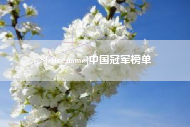 湘西中国冠军榜单
