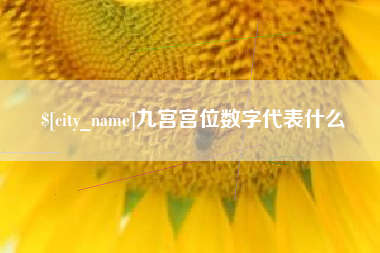 湘西九宫宫位数字代表什么