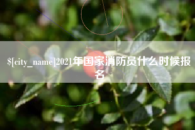 湘西2021年国家消防员什么时候报名