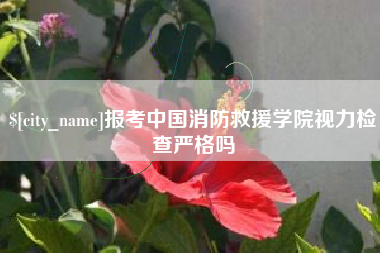 湘西报考中国消防救援学院视力检查严格吗