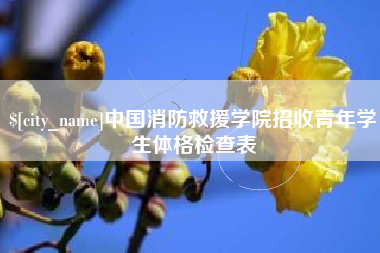 湘西中国消防救援学院招收青年学生体格检查表